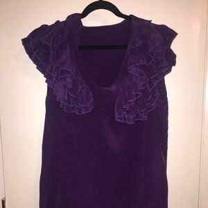PURPLE SATIN FRED SEGAL BABYDOLL DRESS!